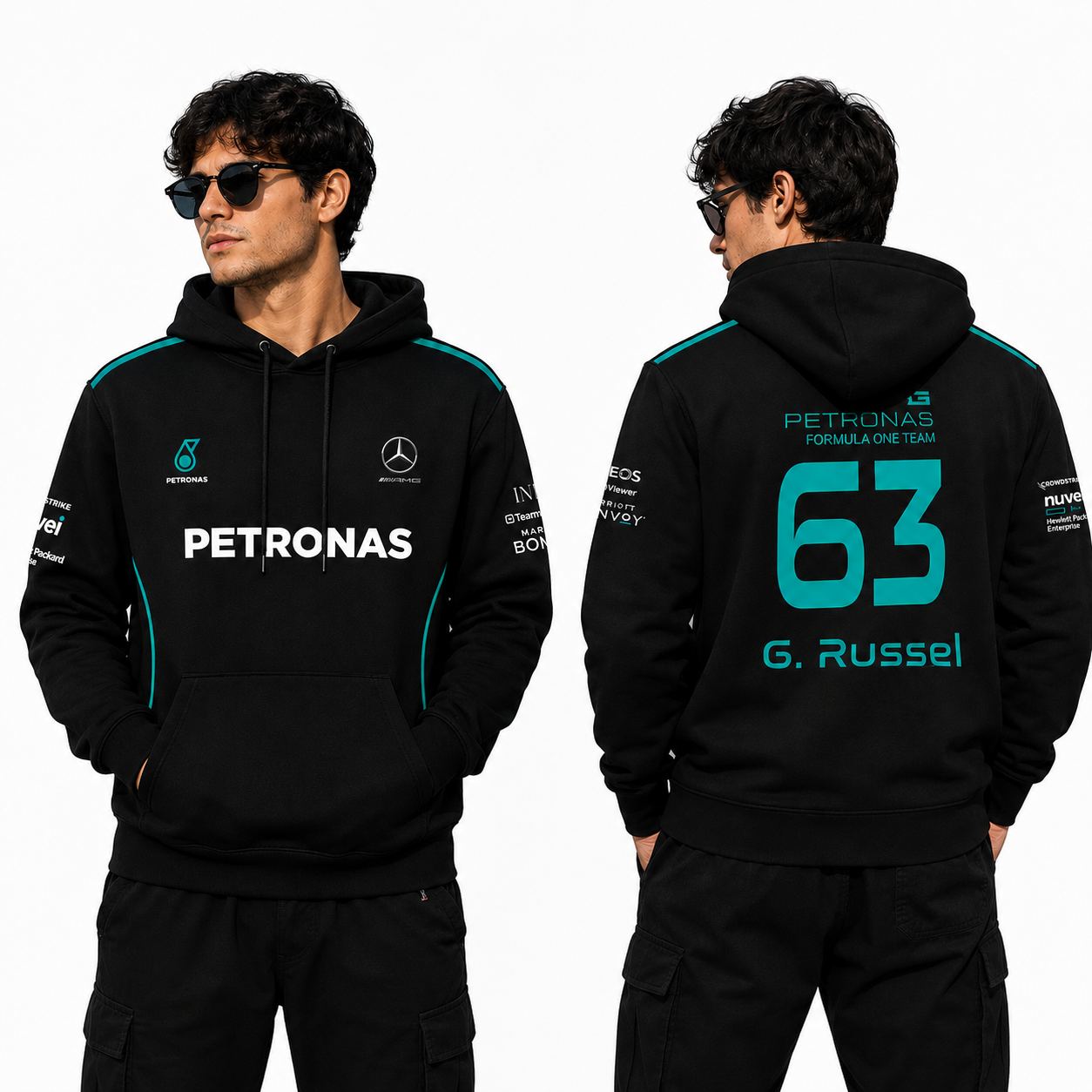 Neon Mercedes-Benz Black Hoodie