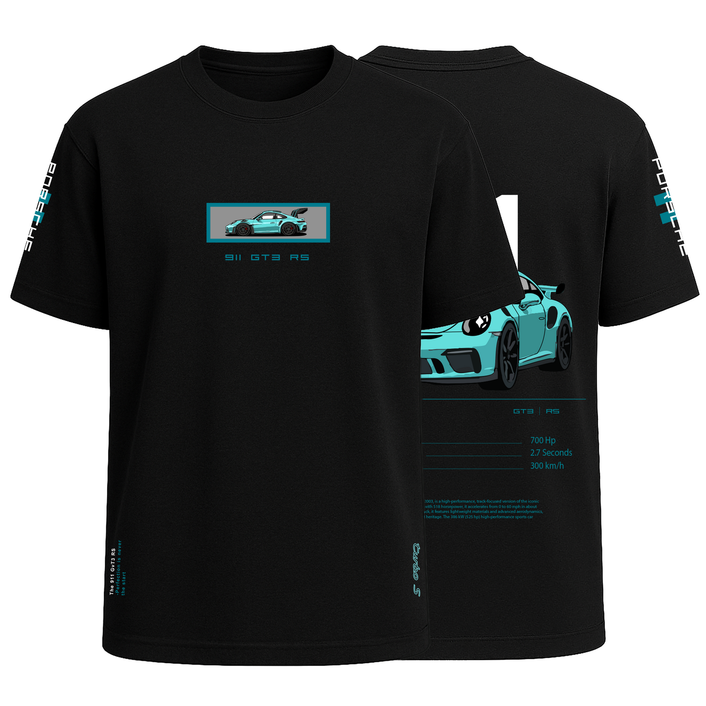 Porsche 911 Motorsport Black Half Sleeve T-Shirt