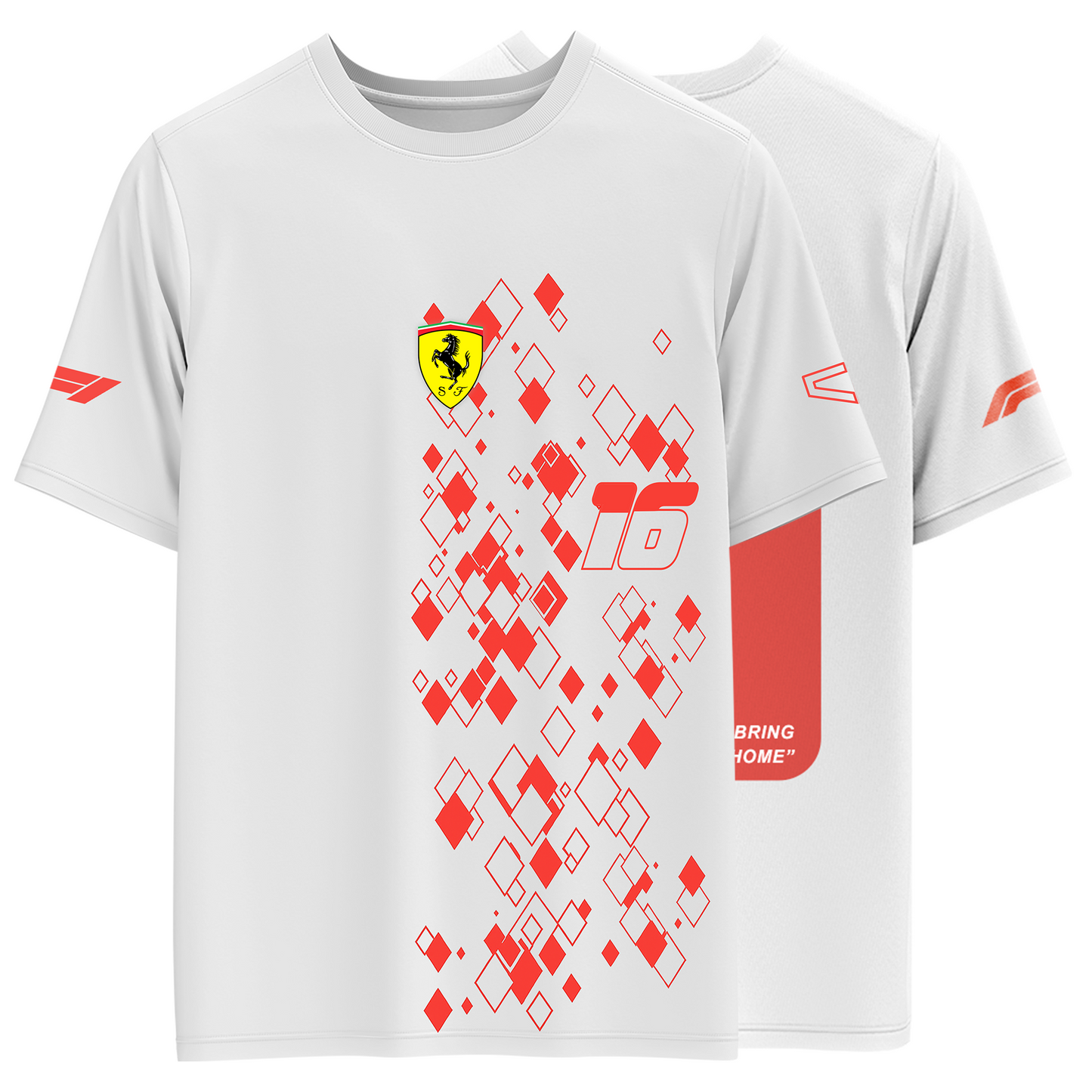 Rag Leclerc White Half Sleeve T-Shirt