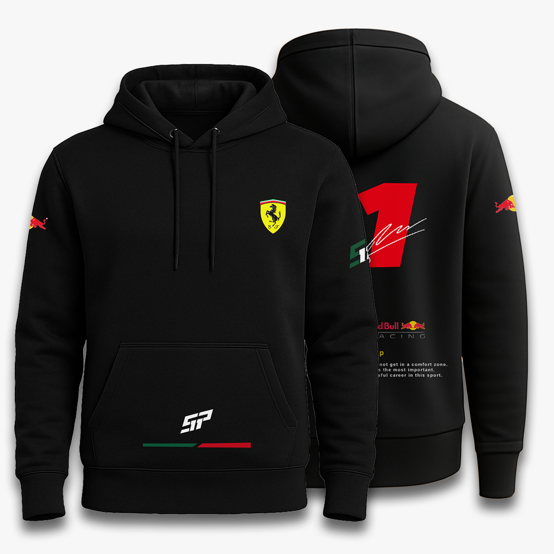Red Ferrari Hoodie Black