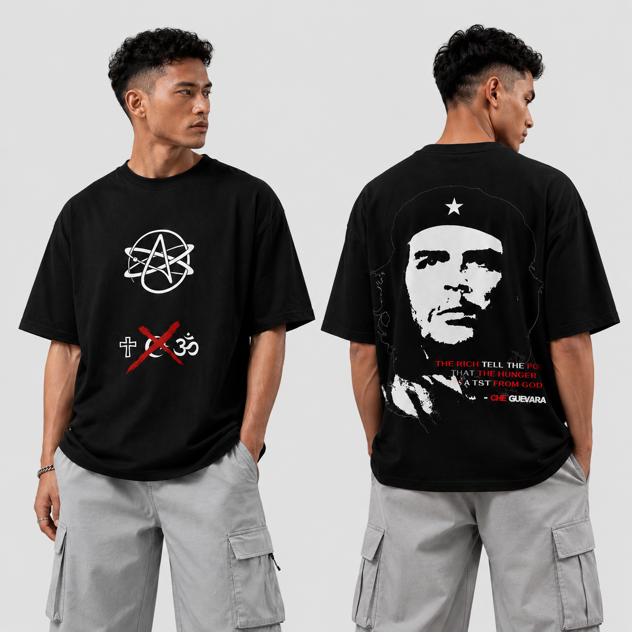 Rag Atheist Black Oversized T-Shirt