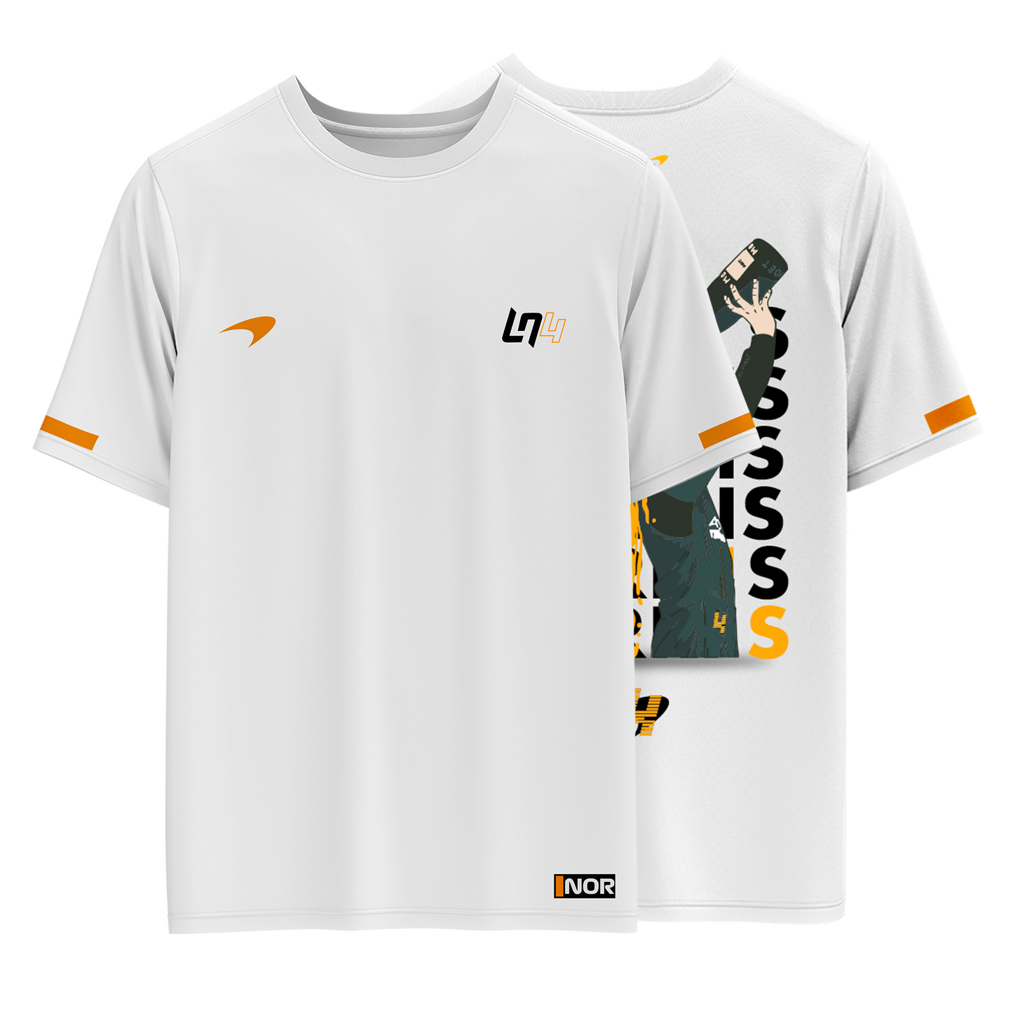 Lando Norris Motorsport White Half Sleeve T-Shirt