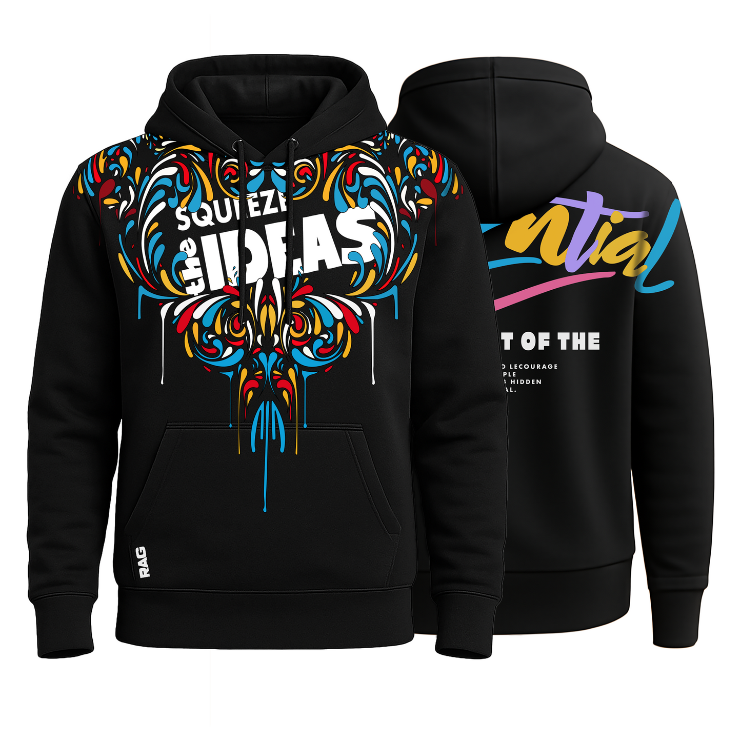 Rag Squeeze Idea Black Hoodie