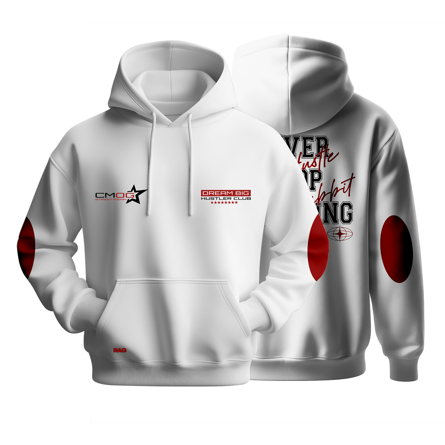Rag Never Stop Pushing White Hoodie