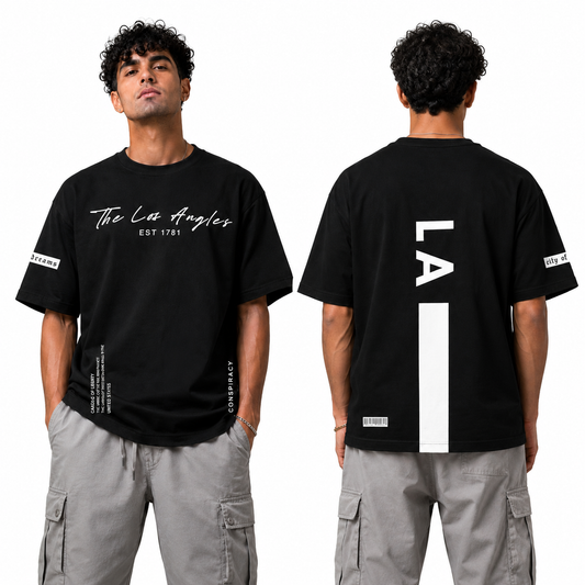 Rag Los Angels Black Oversized T-Shirt