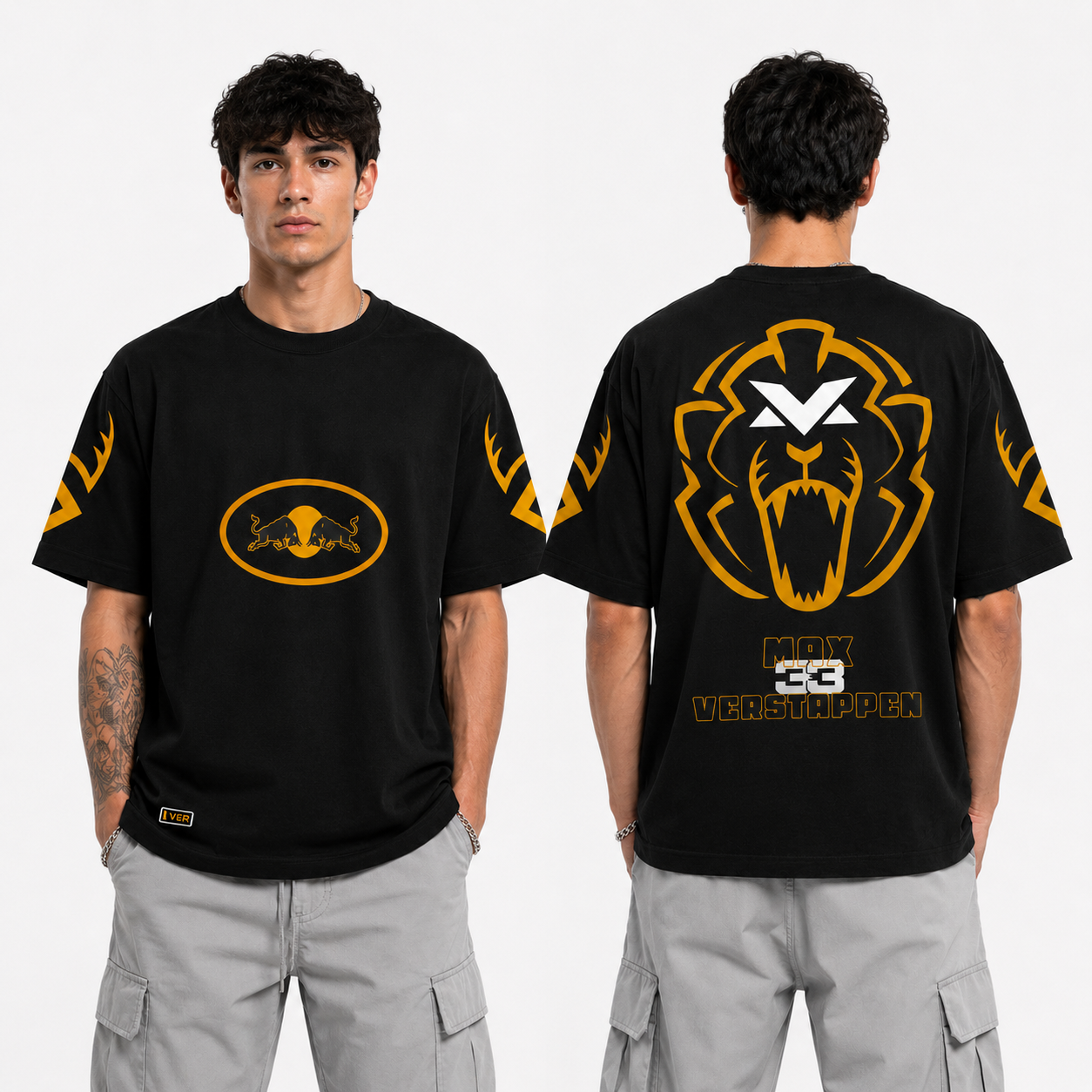 Max-Gold Foil Motorsport Oversized T-Shirt