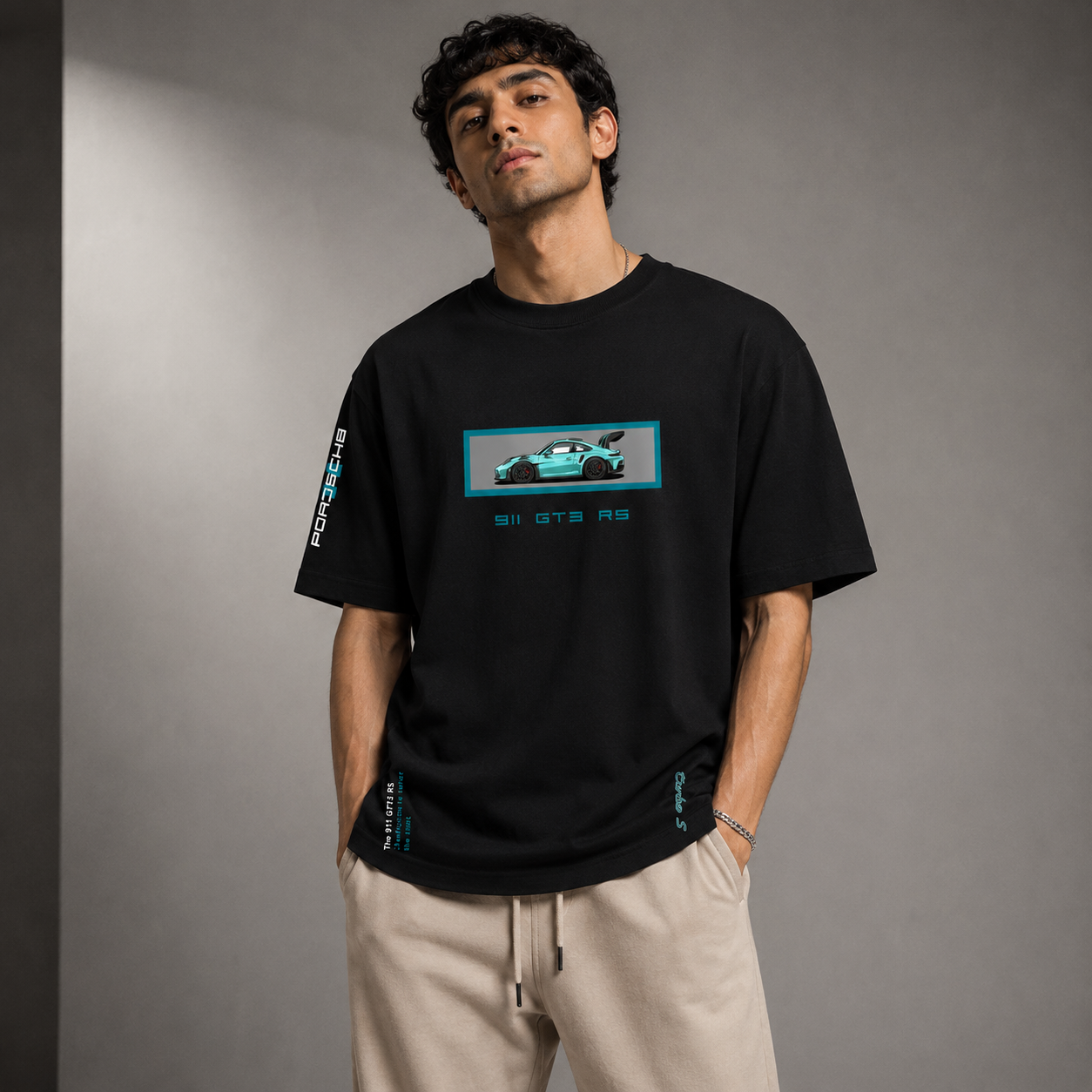 Porsche 911 Motorsport Black Oversized T-Shirt