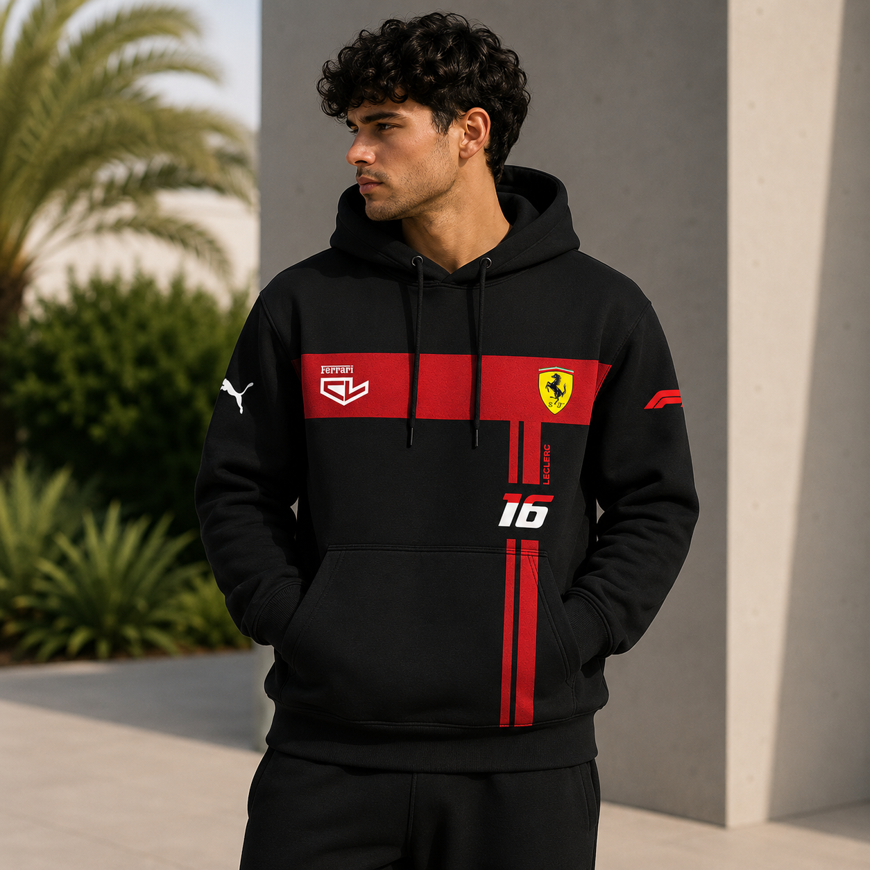Motorsport Ferrari Leclerc 16 Hoodie