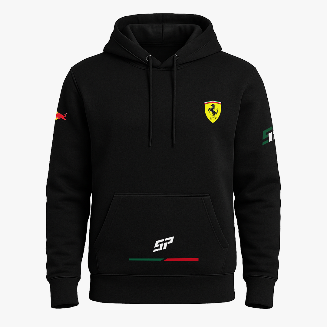 Red Ferrari Hoodie Black