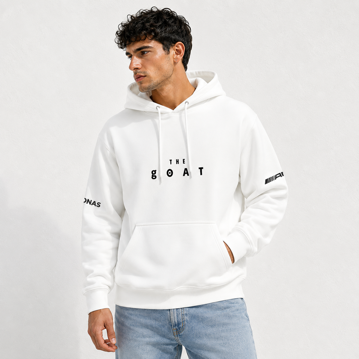 Lewis The Goat White Hoodie