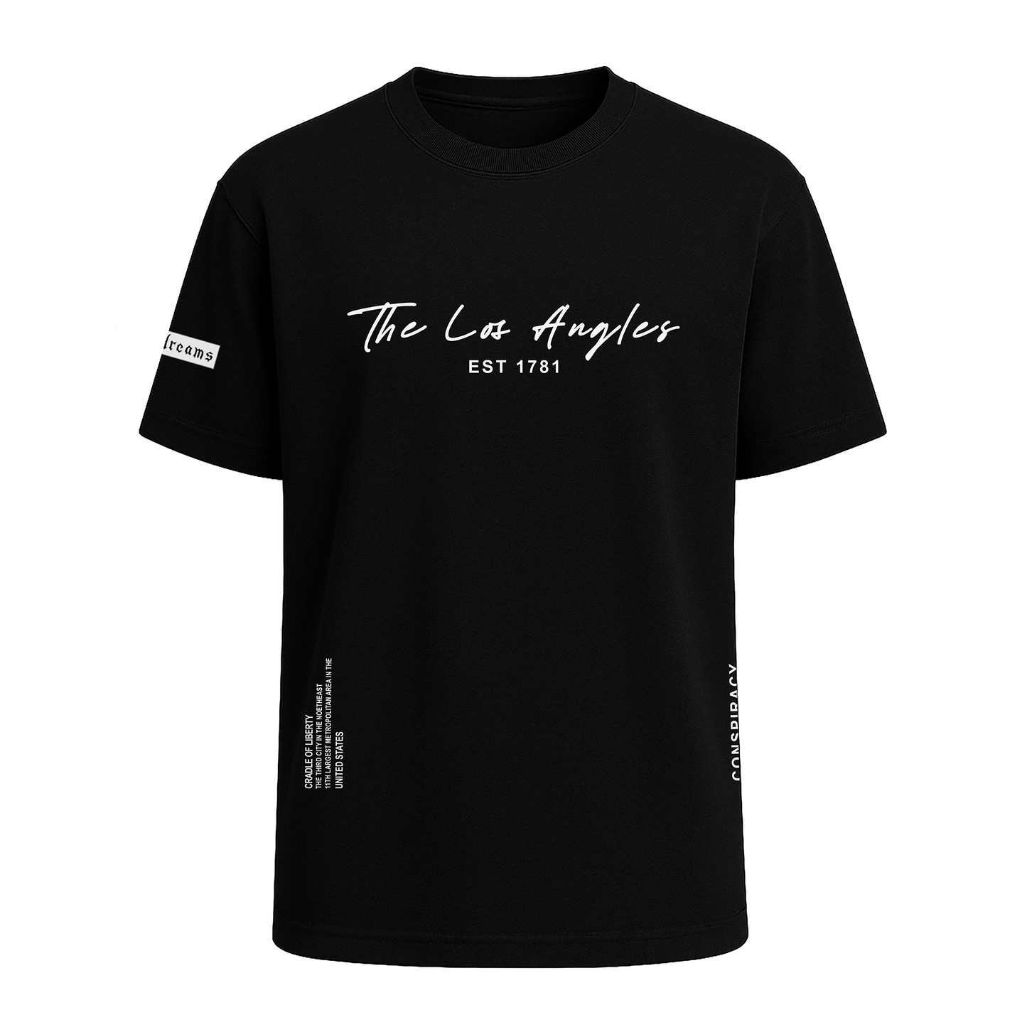 Rag Los Angels Black Half Sleeve T-Shirt