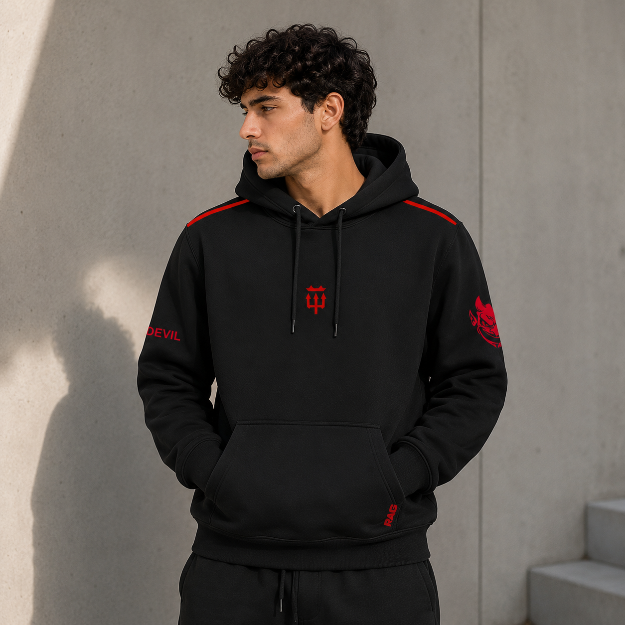 Rag Red Devil Black Hoodie
