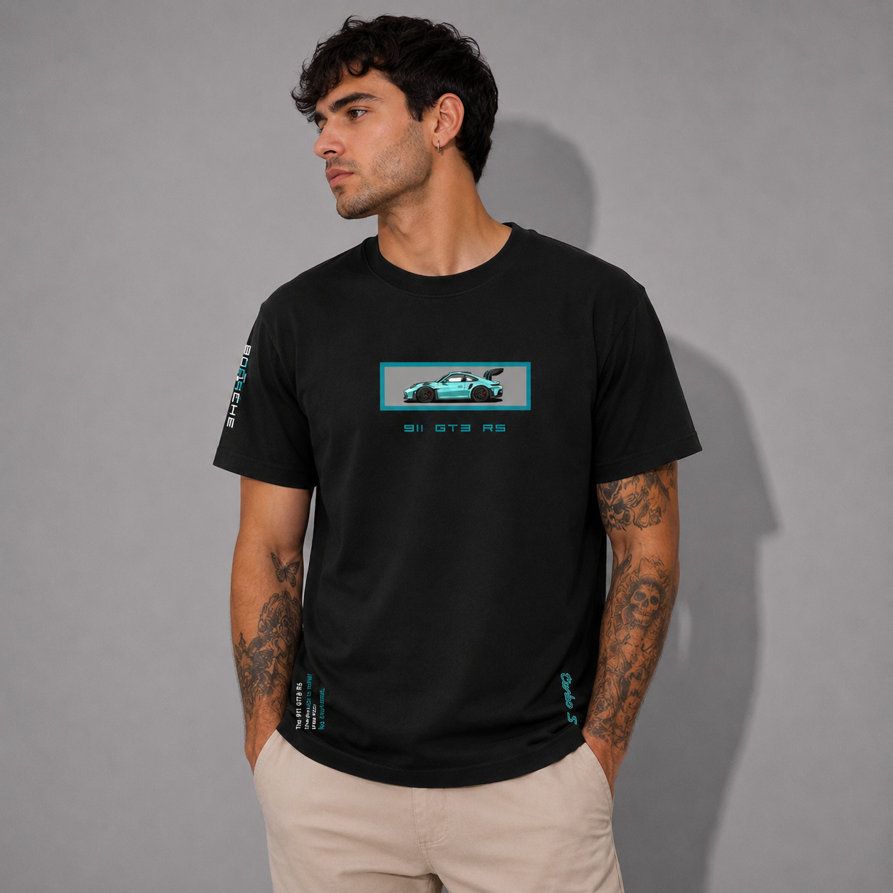 Porsche 911 Motorsport Black Half Sleeve T-Shirt
