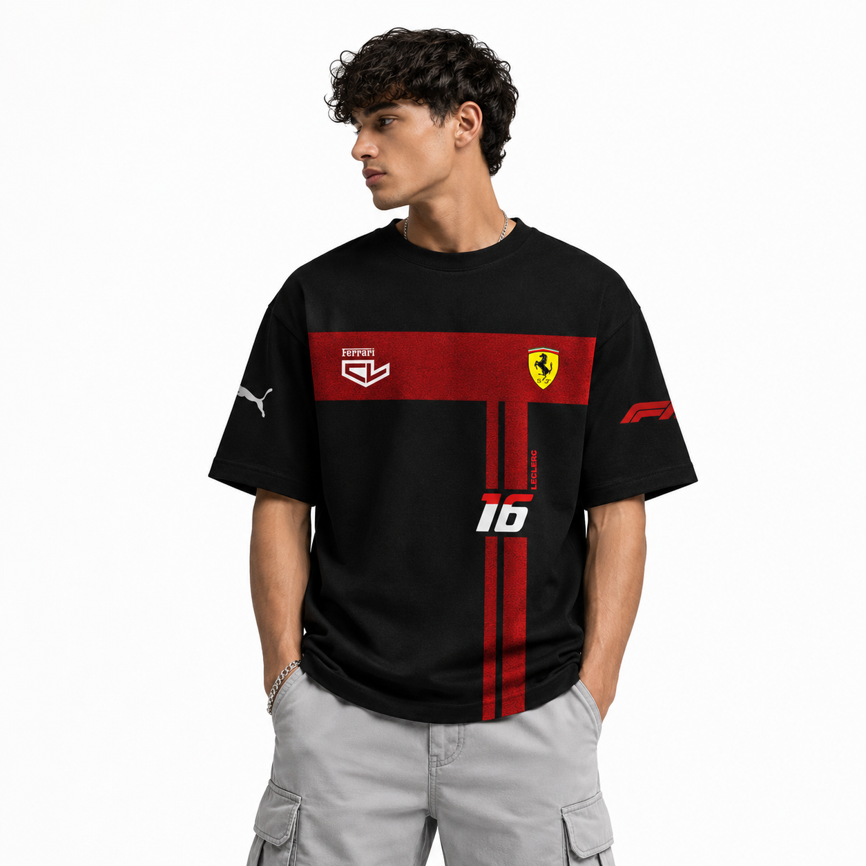 Motorsport Ferrari Leclerc 16 Oversized T-Shirts