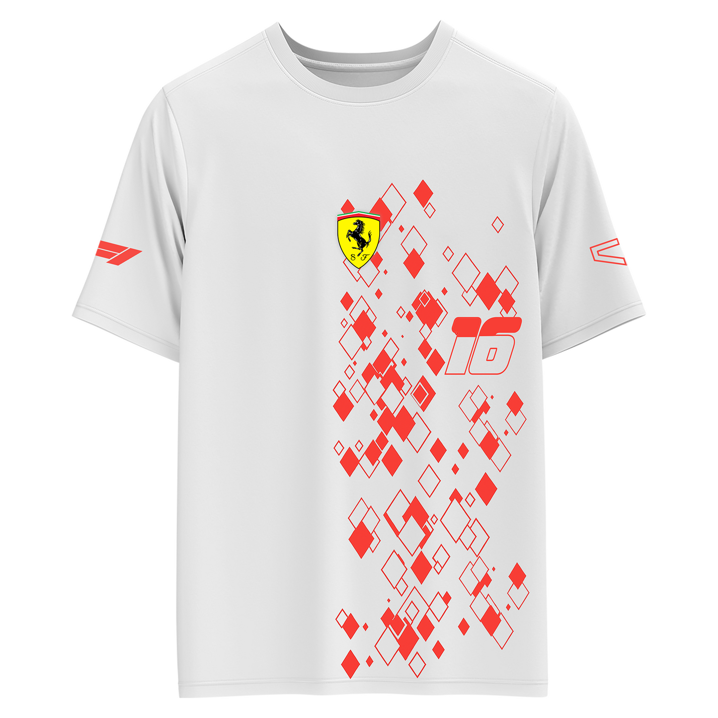 Rag Leclerc White Half Sleeve T-Shirt