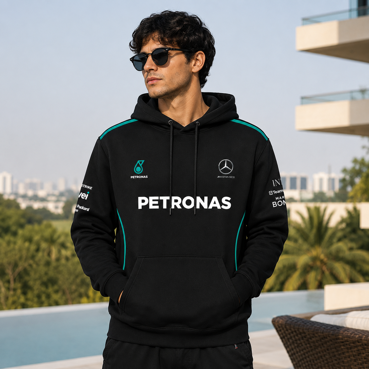 Neon Mercedes-Benz Black Hoodie