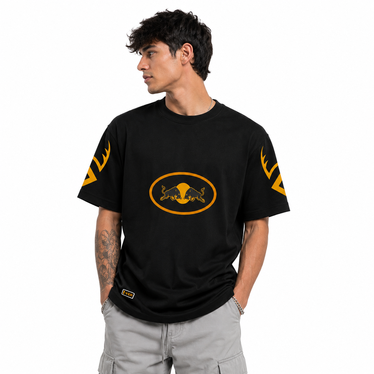 Max-Gold Foil Motorsport Oversized T-Shirt
