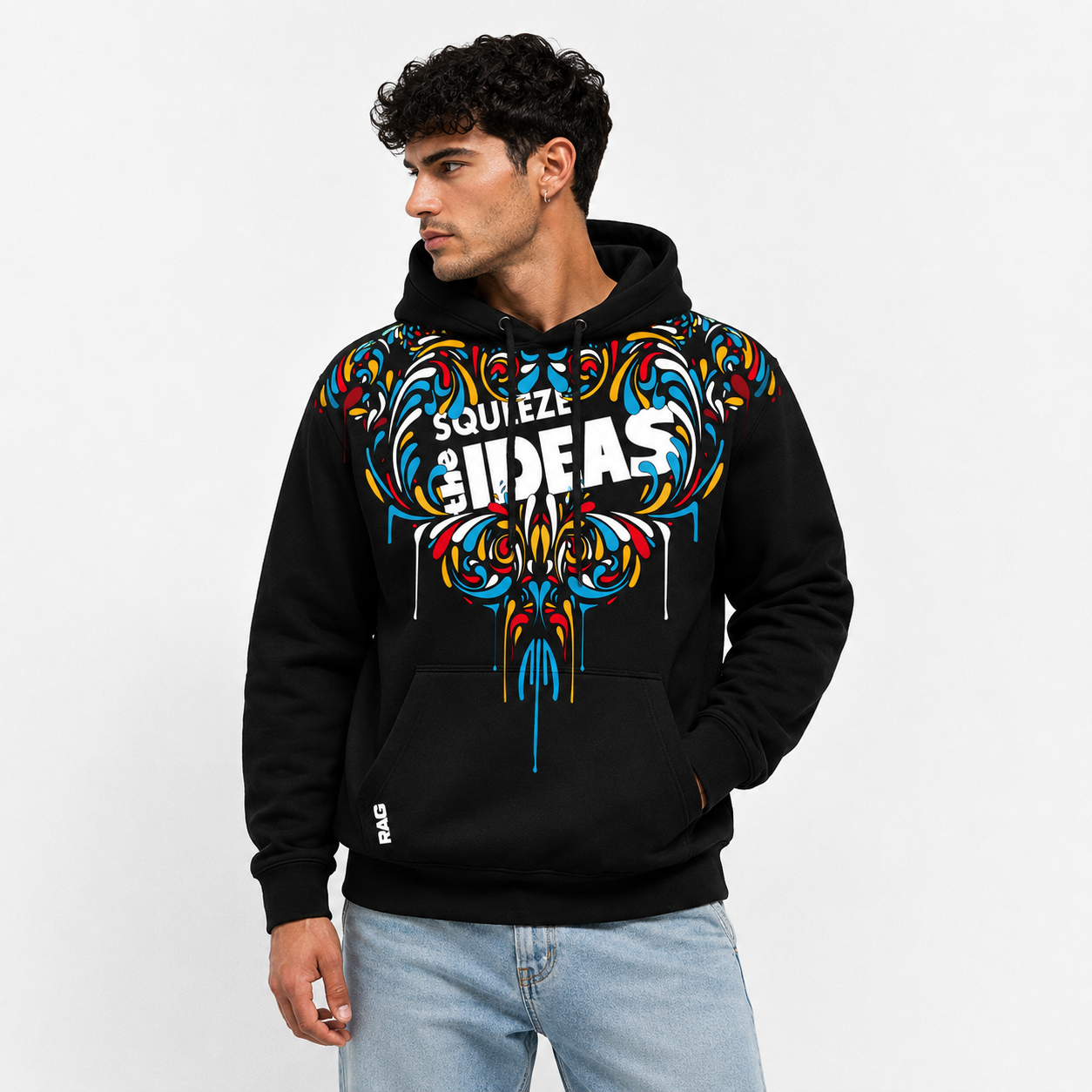 Rag Squeeze Idea Black Hoodie