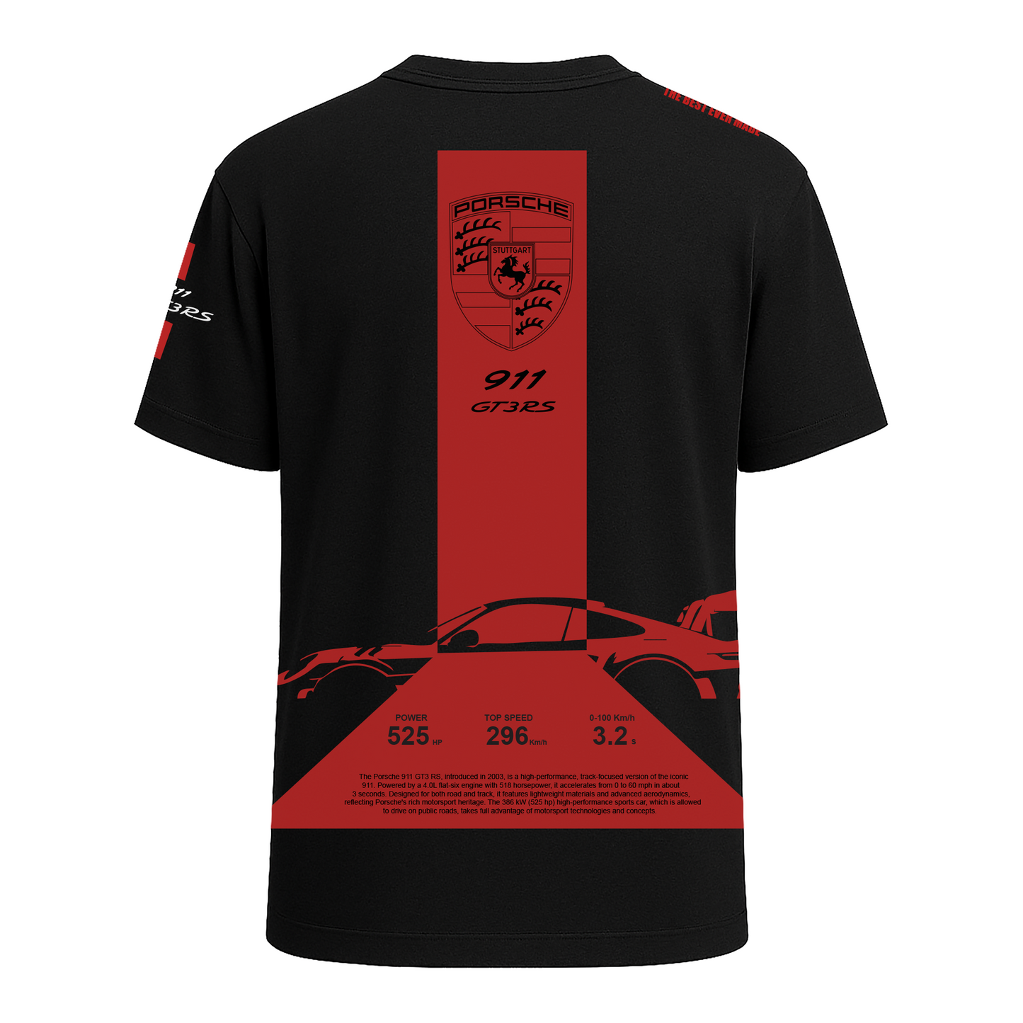 Porsche Motorsport Black Half Sleeve T-Shirt