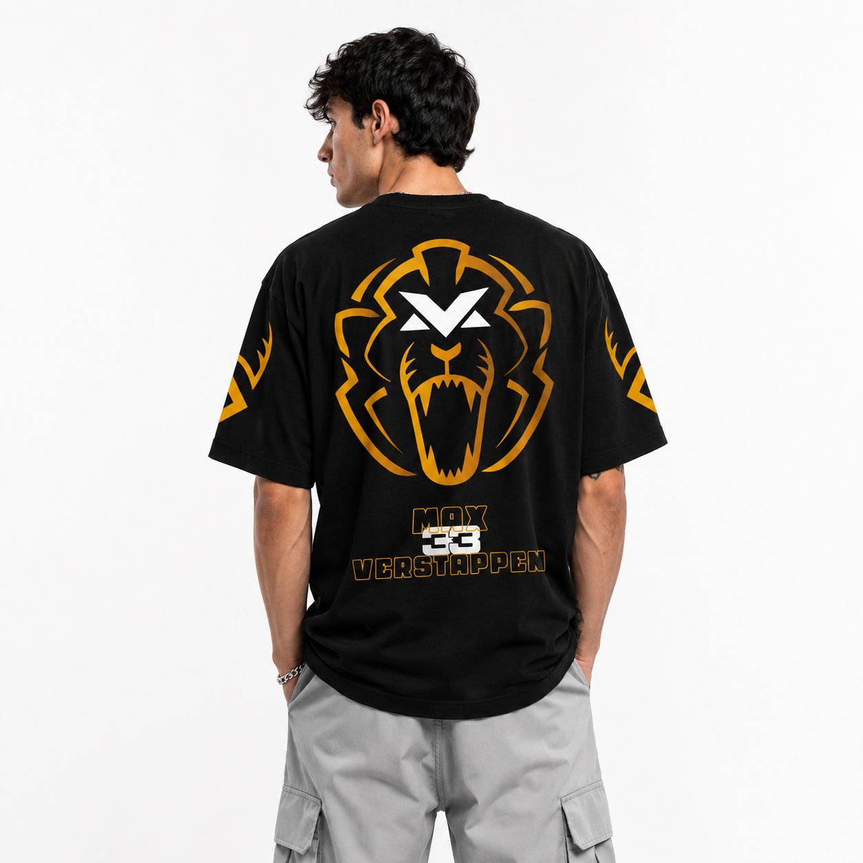 Max-Gold Foil Motorsport Oversized T-Shirt