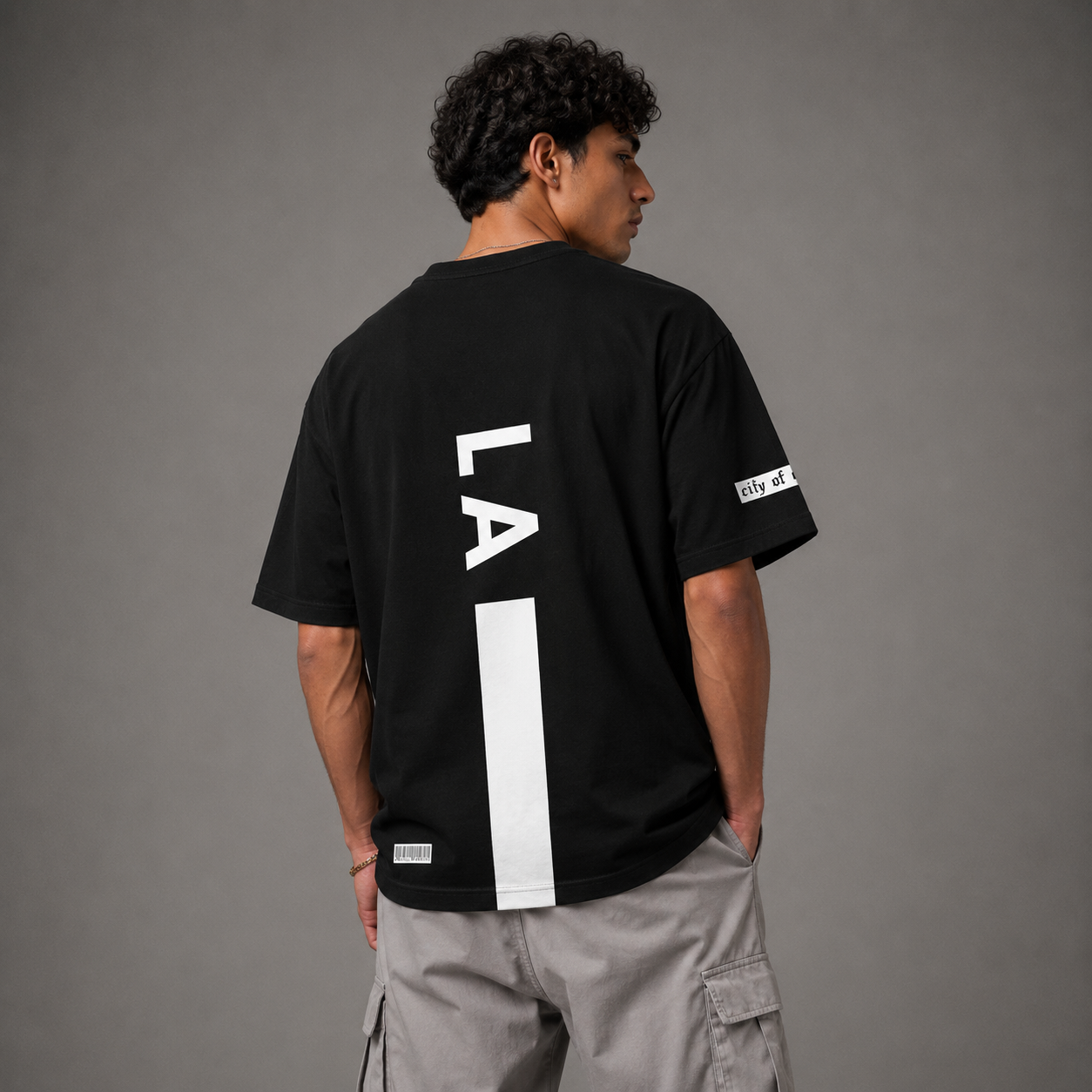 Rag Los Angels Black Oversized T-Shirt