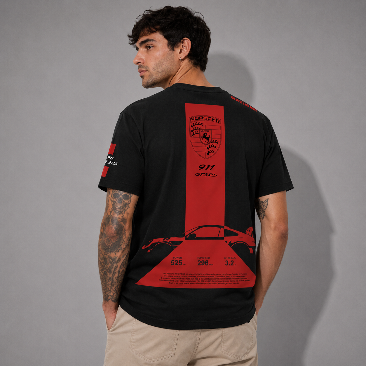 Porsche Motorsport Black Half Sleeve T-Shirt