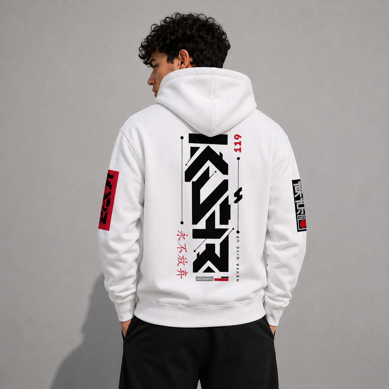 Rag Never Give Up Black Hoodie