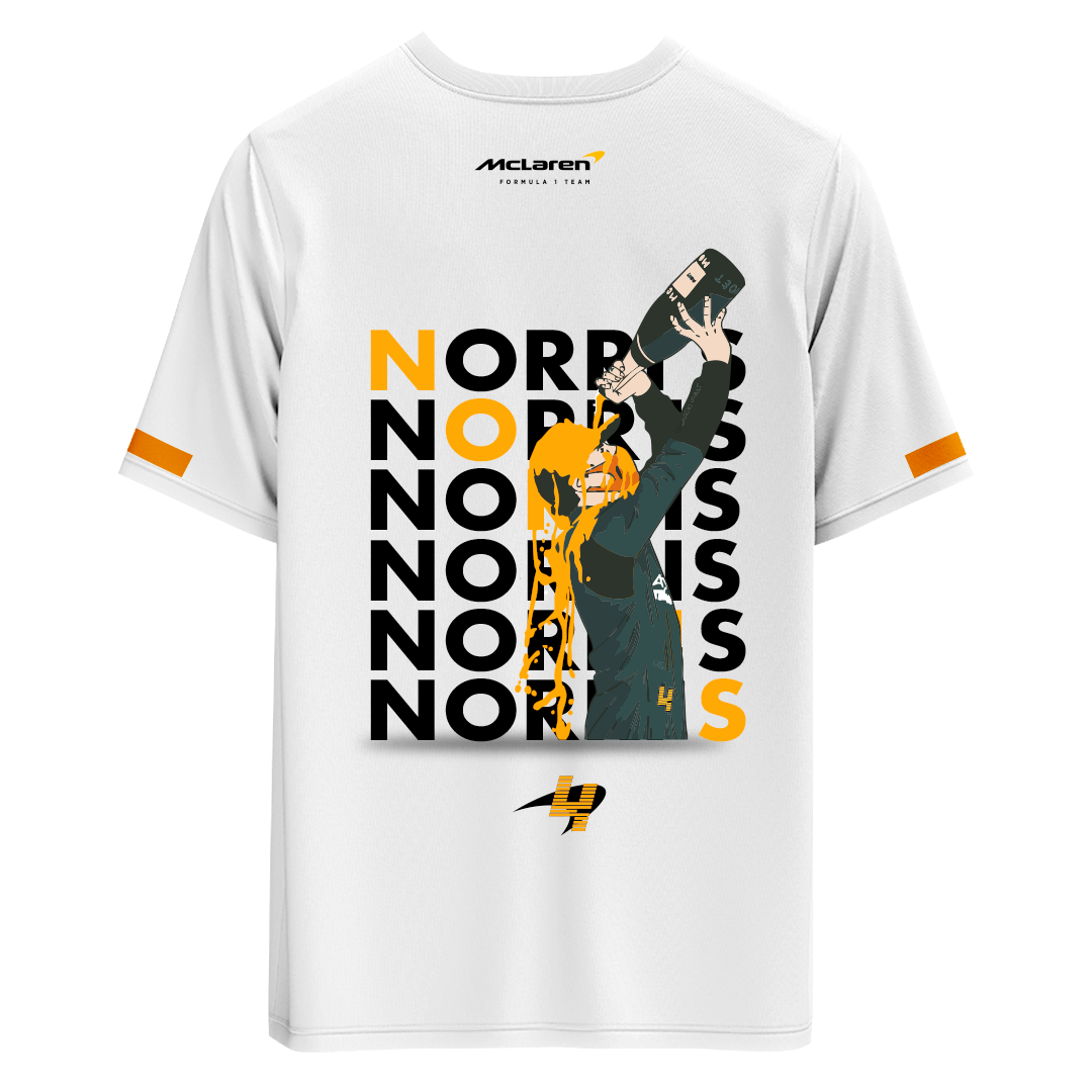 Lando Norris Motorsport White Half Sleeve T-Shirt