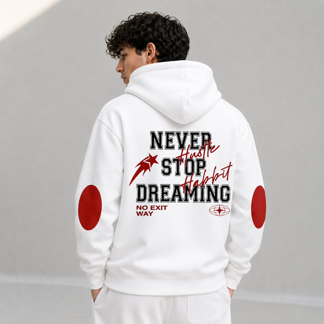 Rag Never Stop Pushing White Hoodie