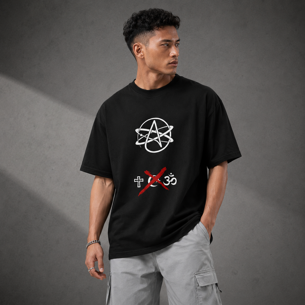 Rag Atheist Black Oversized T-Shirt