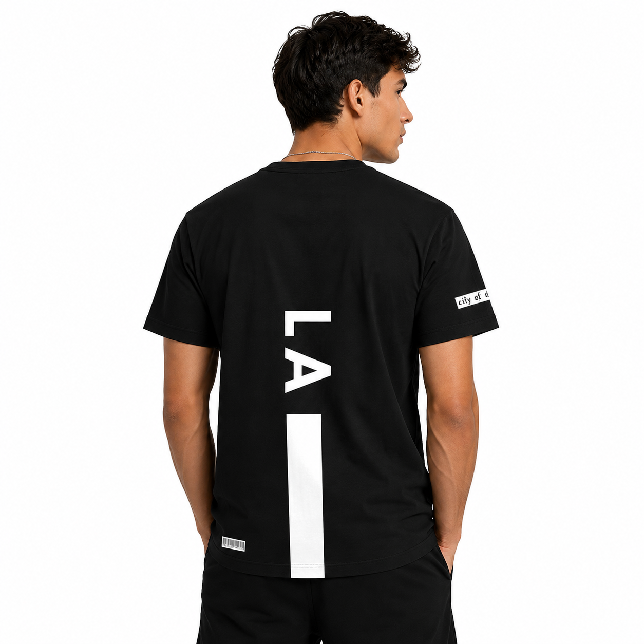 Rag Los Angels Black Half Sleeve T-Shirt