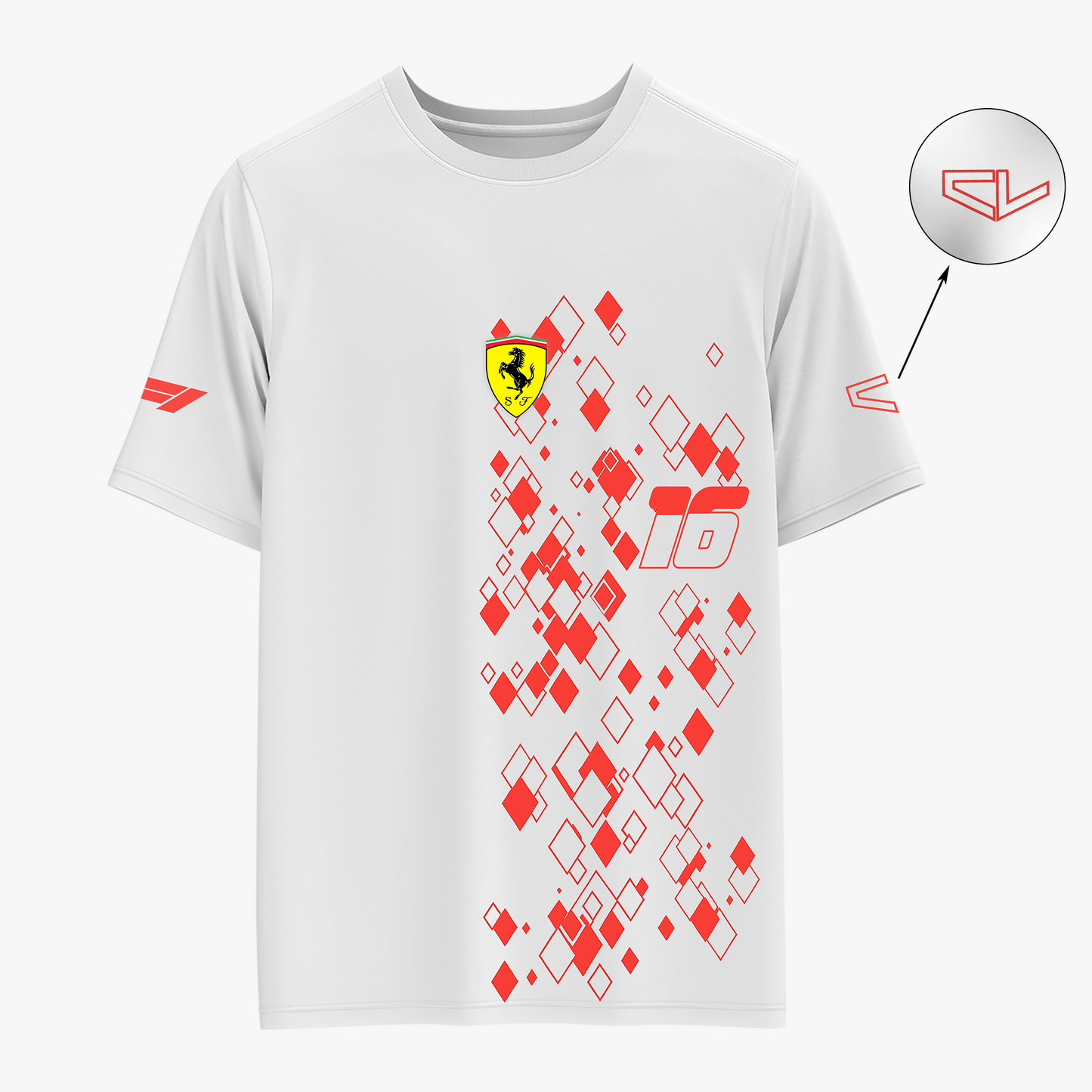 Rag Leclerc White Half Sleeve T-Shirt