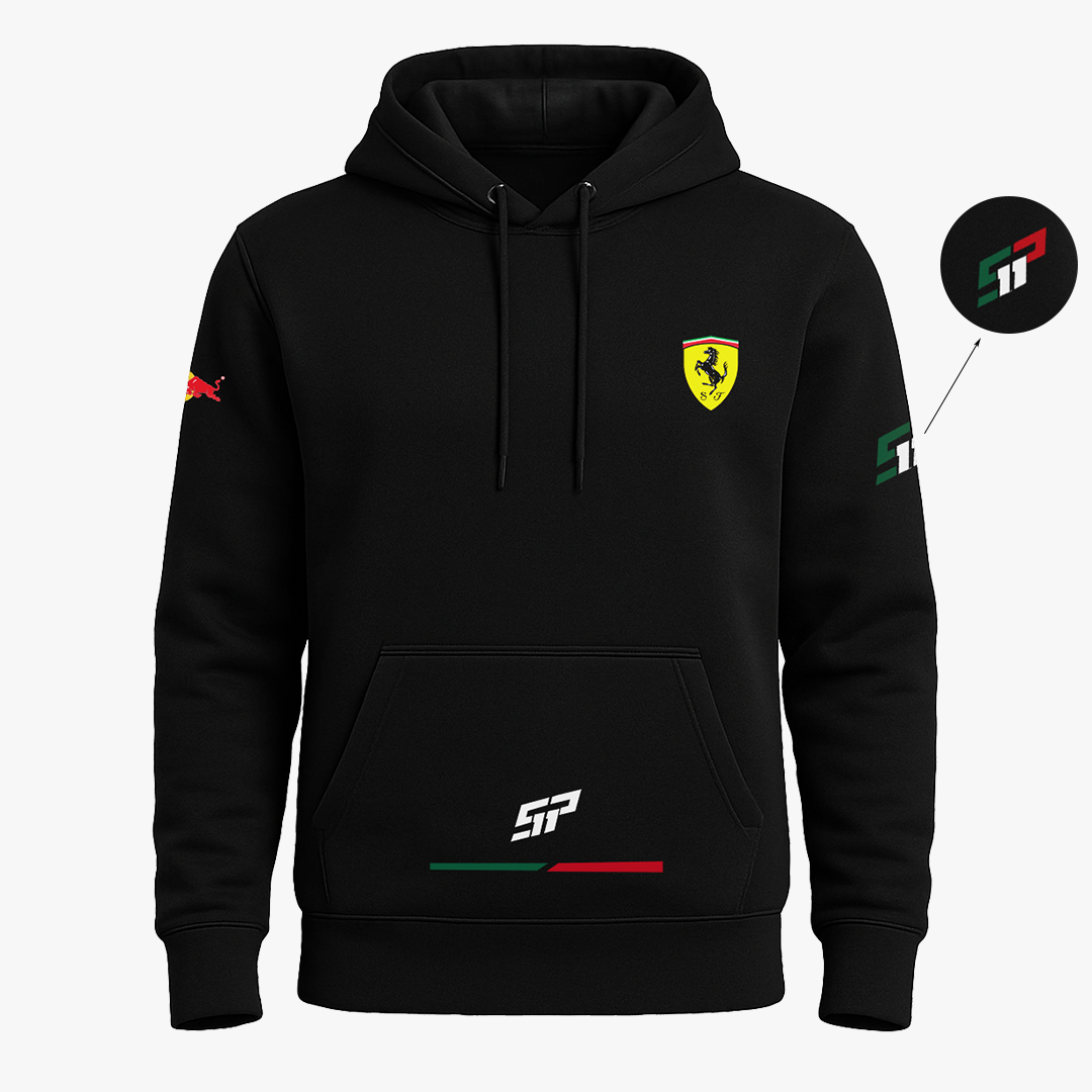 Red Ferrari Hoodie Black
