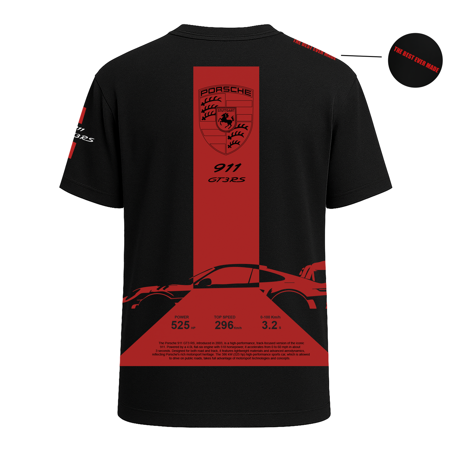 Porsche Motorsport Black Half Sleeve T-Shirt