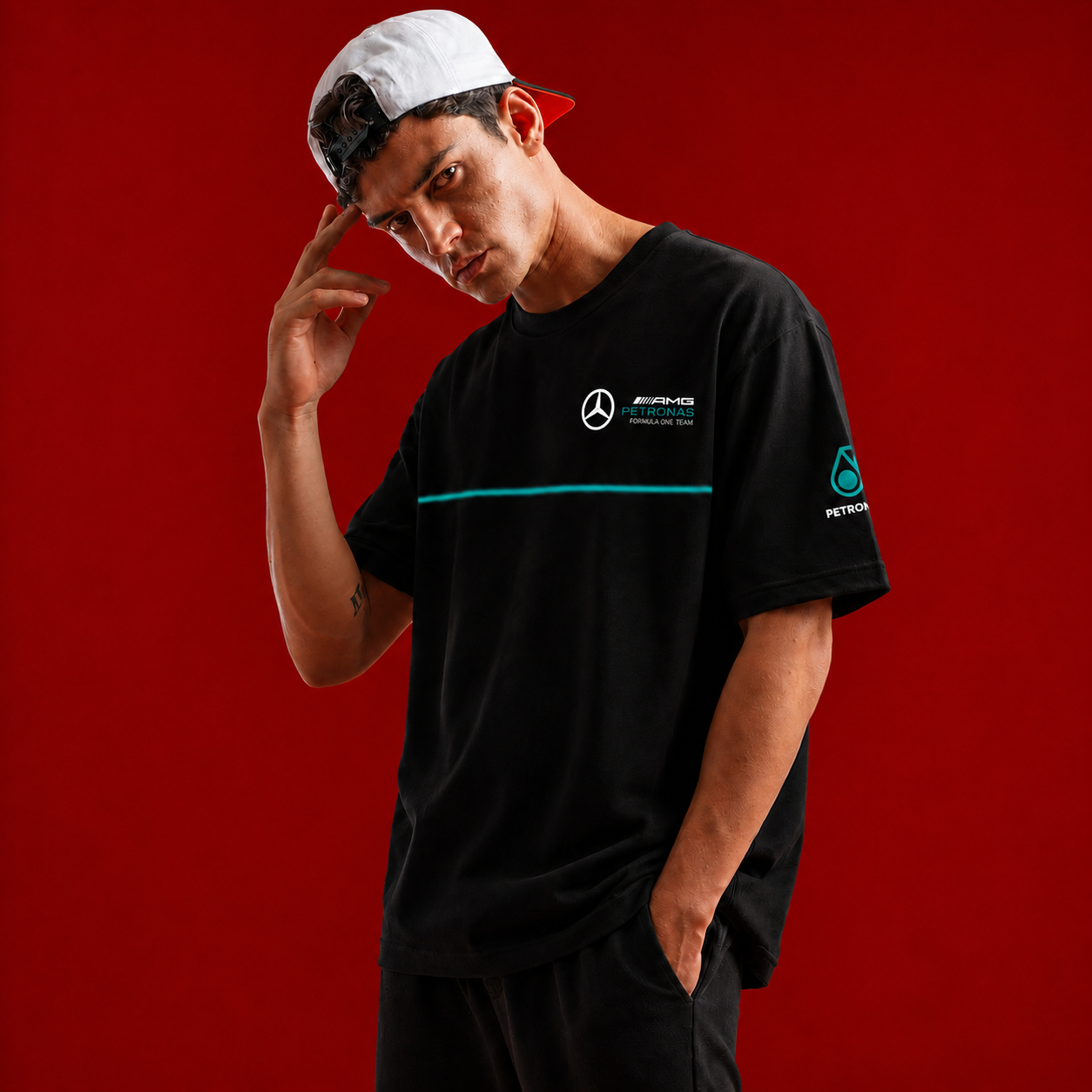 Benz High Density Black Half Sleeve T-Shirt