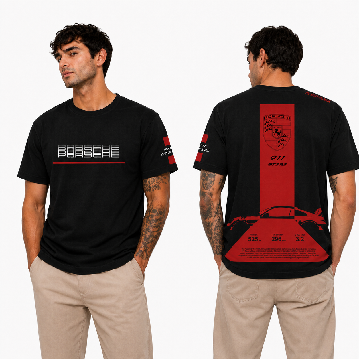 Porsche Motorsport Black Half Sleeve T-Shirt