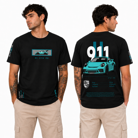 Porsche 911 Motorsport Black Half Sleeve T-Shirt