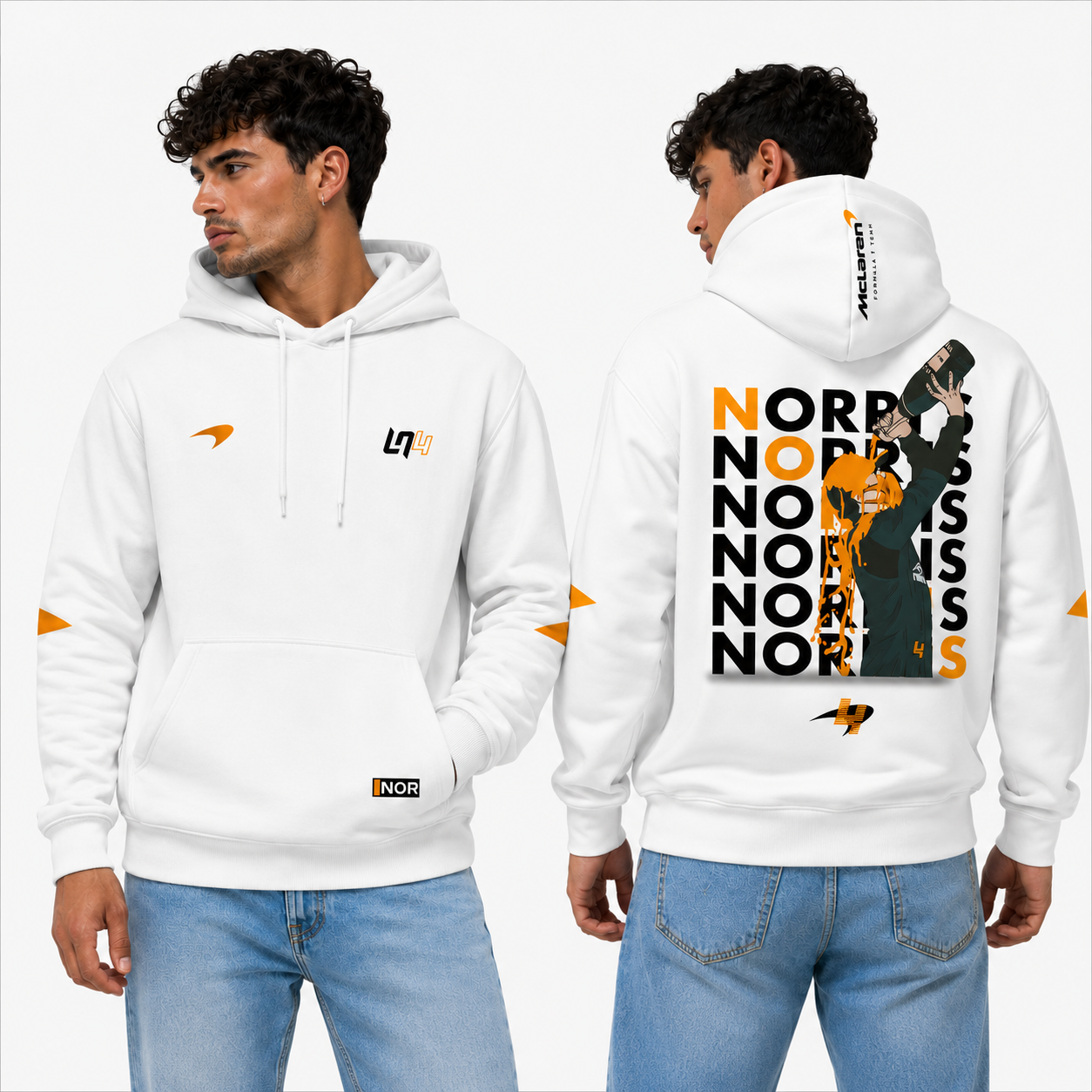 Lando Norris Motorsport White Hoodie