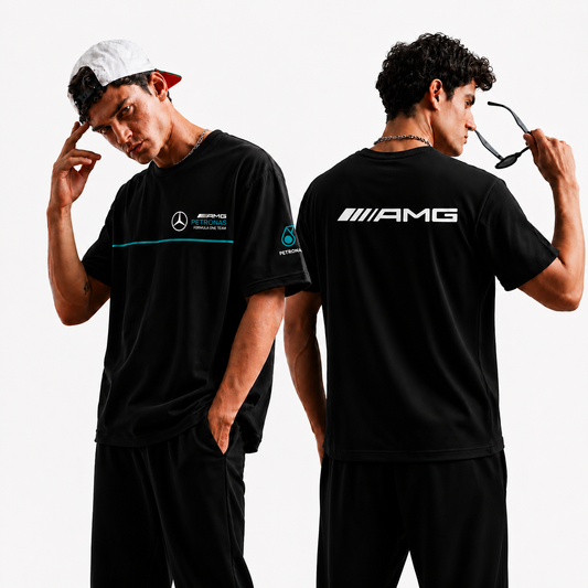Benz High Density Black Half Sleeve T-Shirt