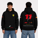 Red Ferrari Hoodie Black