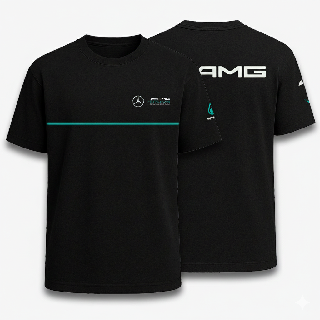 Benz High Density Black Half Sleeve T-Shirt