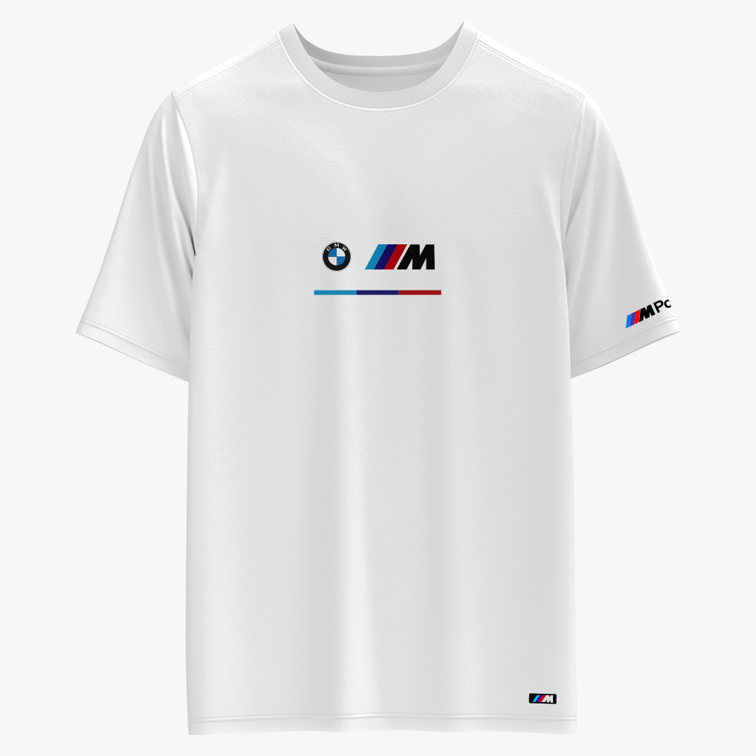 BMW High Density White Half Sleeve T-Shirt